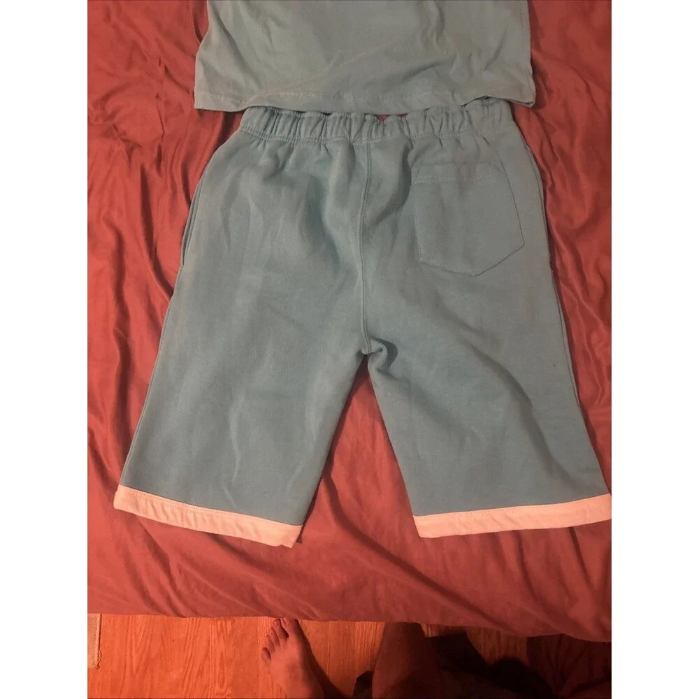 Nike Men's Medium Blue / Light Blue T-Shirt and Drawstring Shorts Set